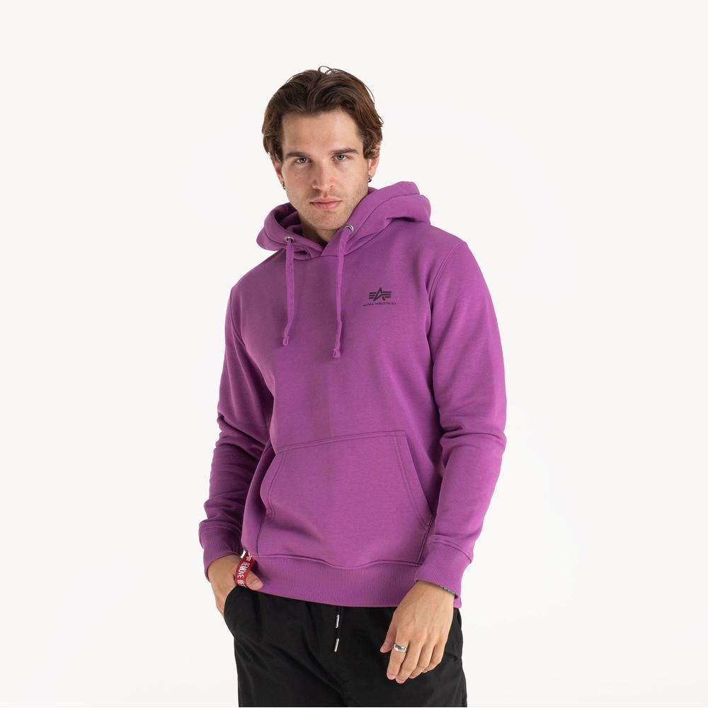 Bluza Alpha Industries Basic Hoody Small Logo 196318677 - fioletowa