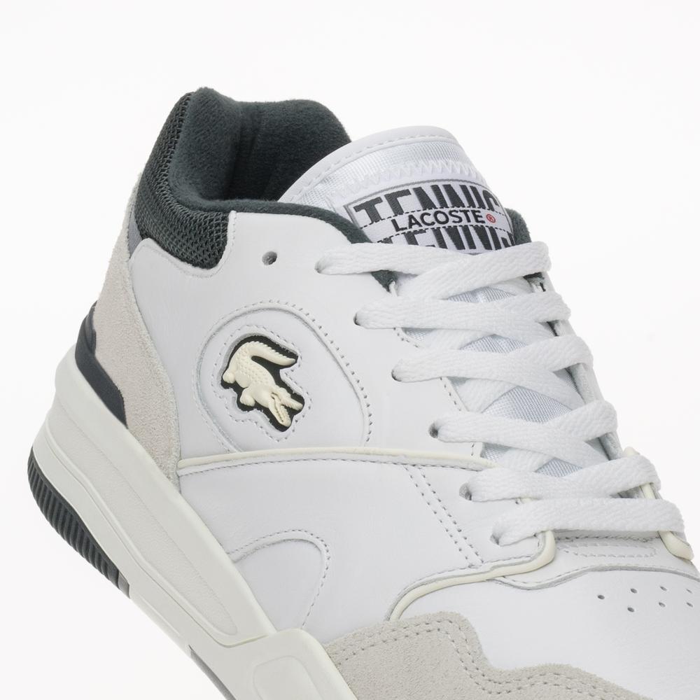 Buty Lacoste Lineshot Mesh Collar Leather Trainers 746SMA0088-1R5- białe