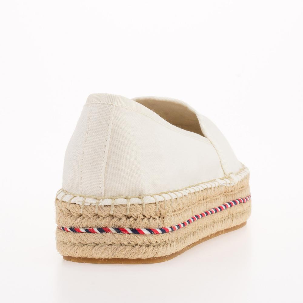 Buty Tommy Hilfiger Signature Tape Monogram Espadrilles FW0FW07014-YBL - kremowe