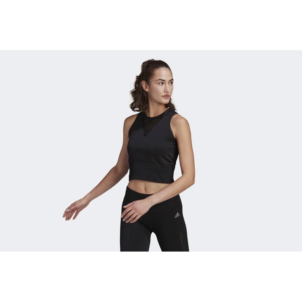 Koszulka adidas Run Fast Aeroknit Running Crop Top H57772 - czarna