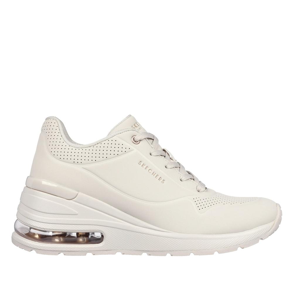 Buty damskie Skechers Million Air Elevated 155401OFWT - białe