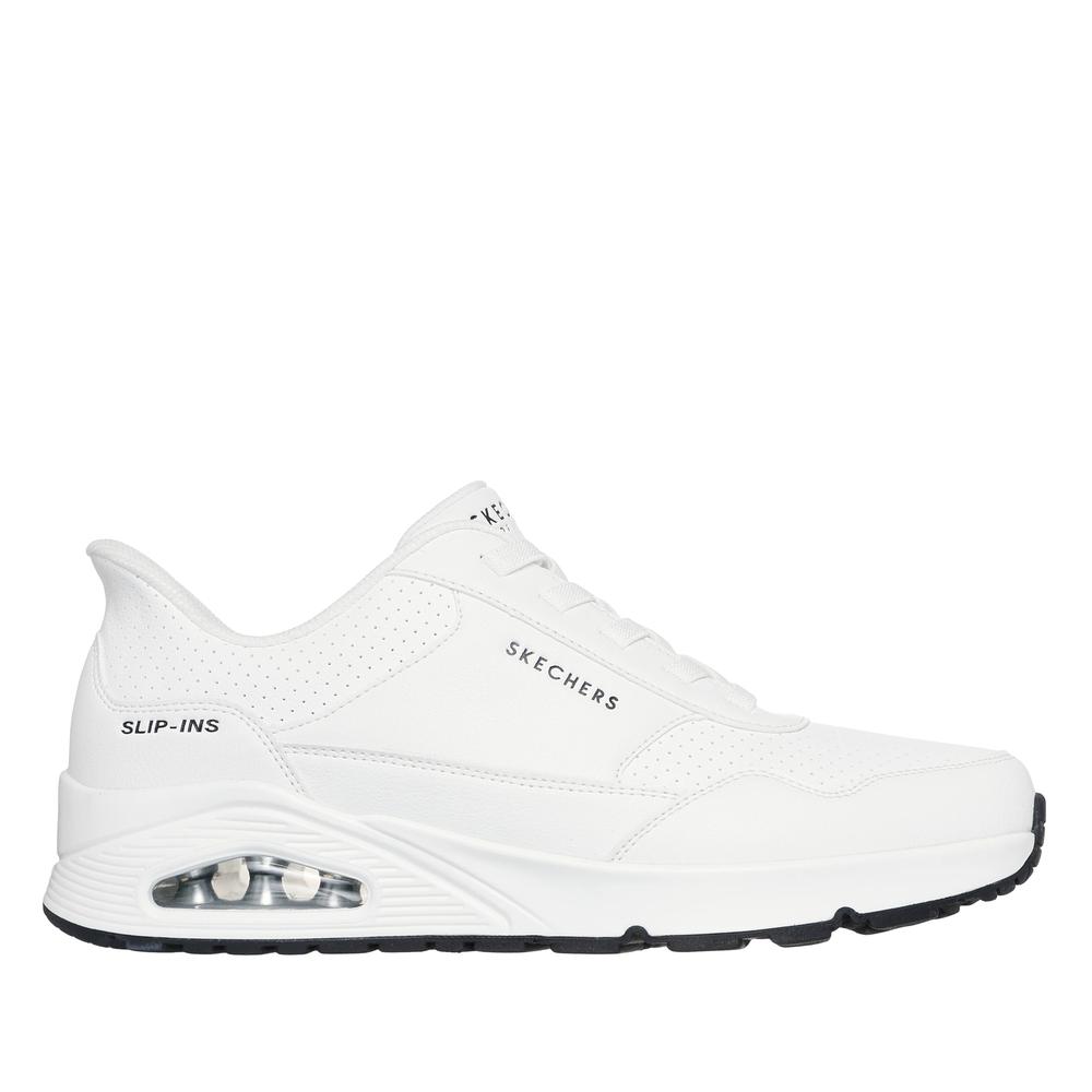 Buty męskie Skechers Slip-ins: Uno Banksia Luxe 183023WHT - białe