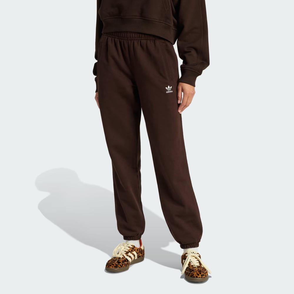 Spodnie damskie adidas Originals Essentials French Terry Regular Cuffed KC9071 - brązowe