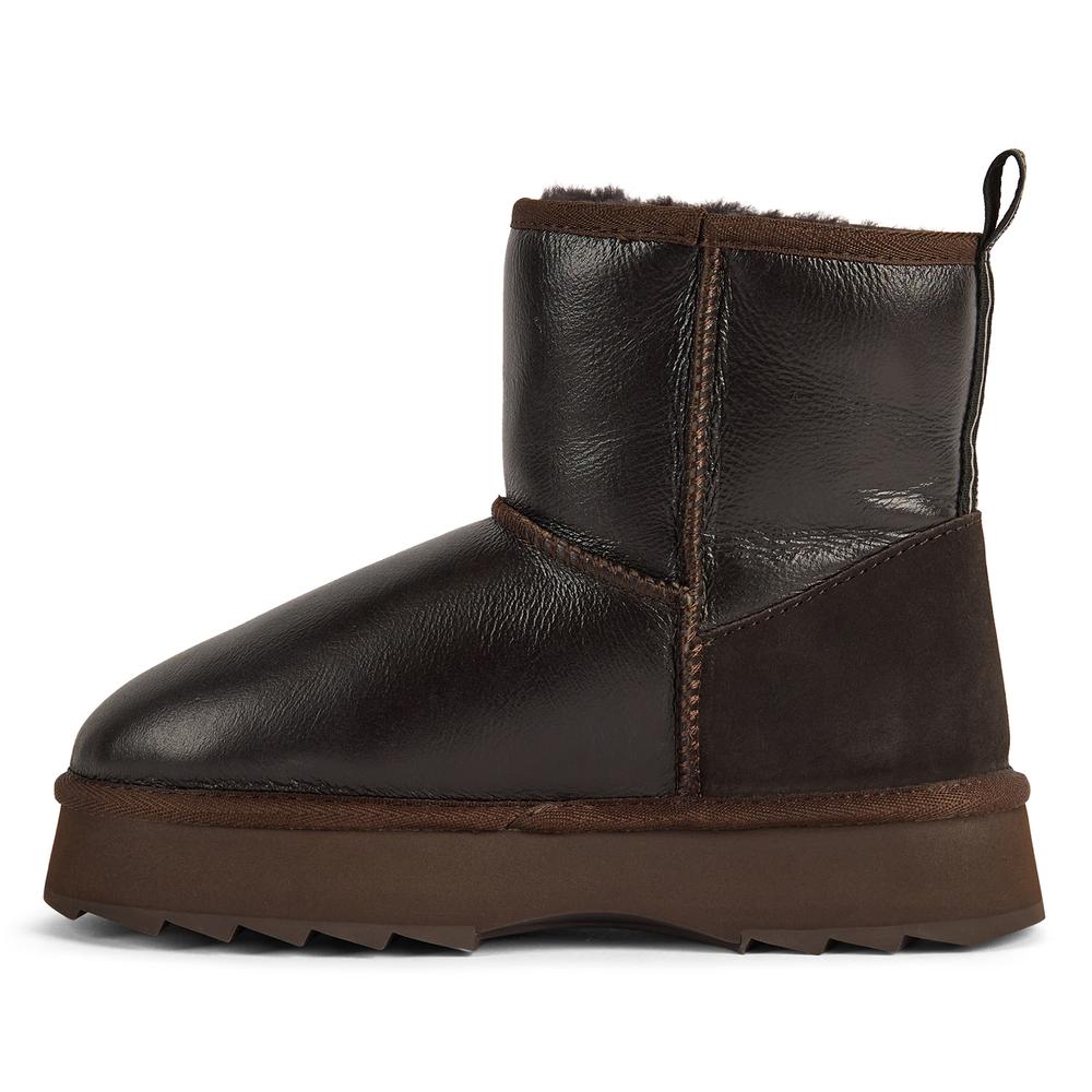 Buty damskie Emu Australia Sharky Mini Town Flatform W13340CHOC - brązowe