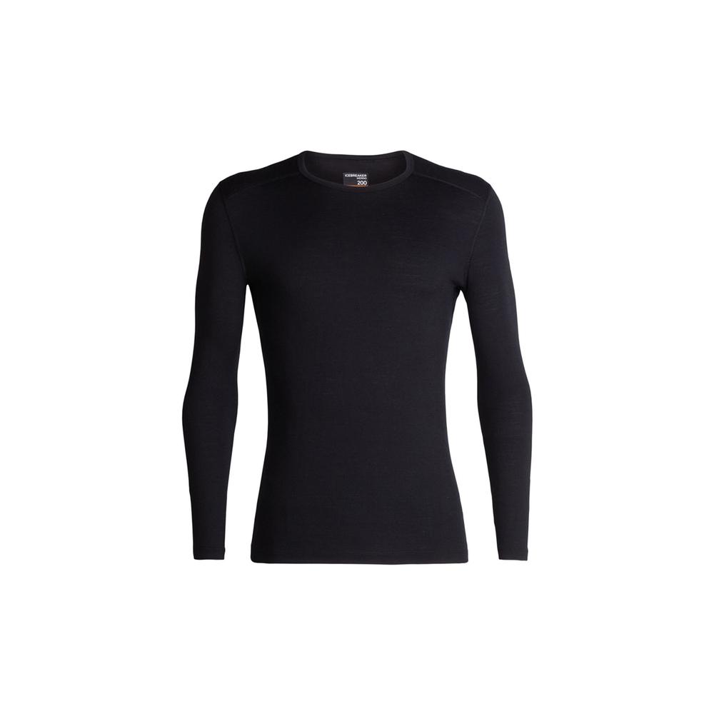 Koszulka Icebreaker Merino 200 Oasis Long Sleeve Crewe 104365001BLK - czarna