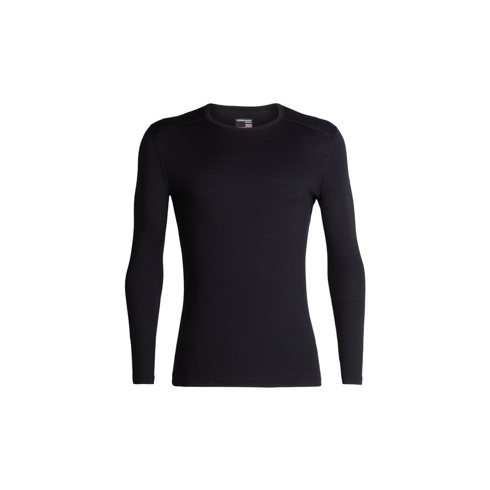 Icebreaker Merino 200 Oasis Long Sleeve Crewe > 104365001BLK