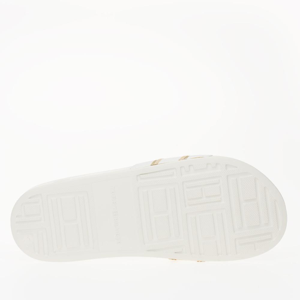 Klapki Tommy Hilfiger Poolslide With Webbing FW0FW07845-YBL - białe