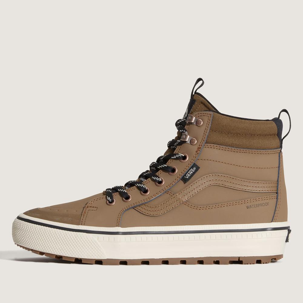 Buty męskie Vans SK8-Hi Waterproof VN000DAQ91K1 - brązowe