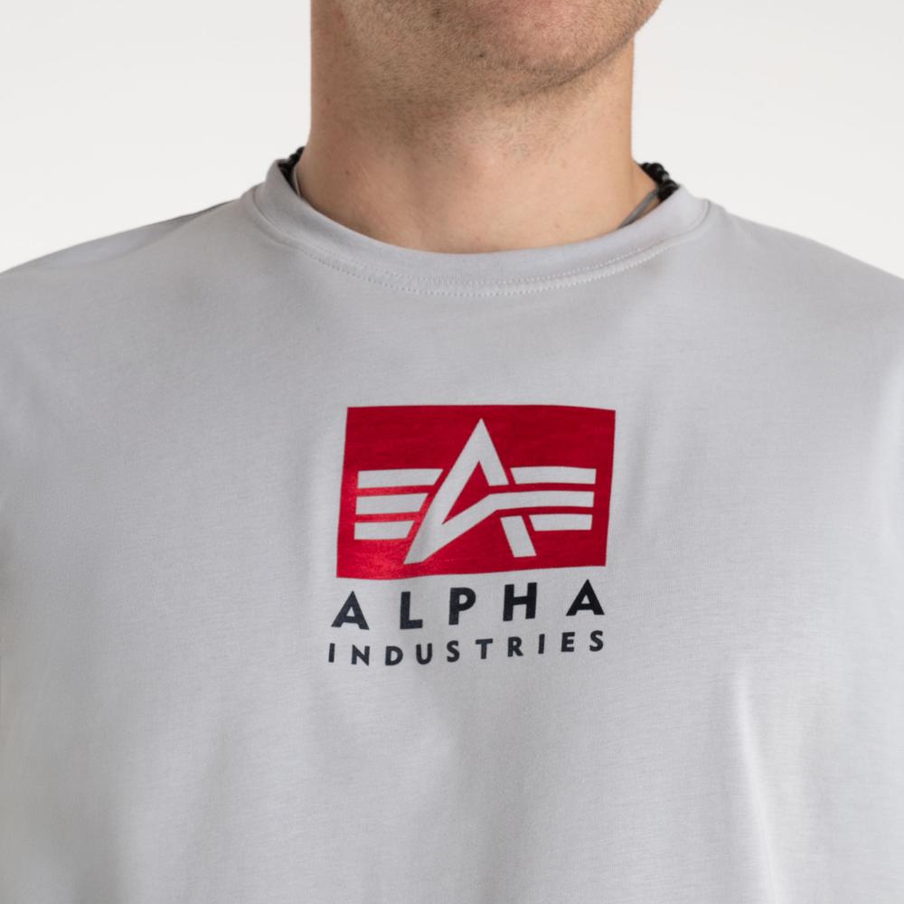 Koszulka Alpha Industries Satin Logo 148513666 - szara