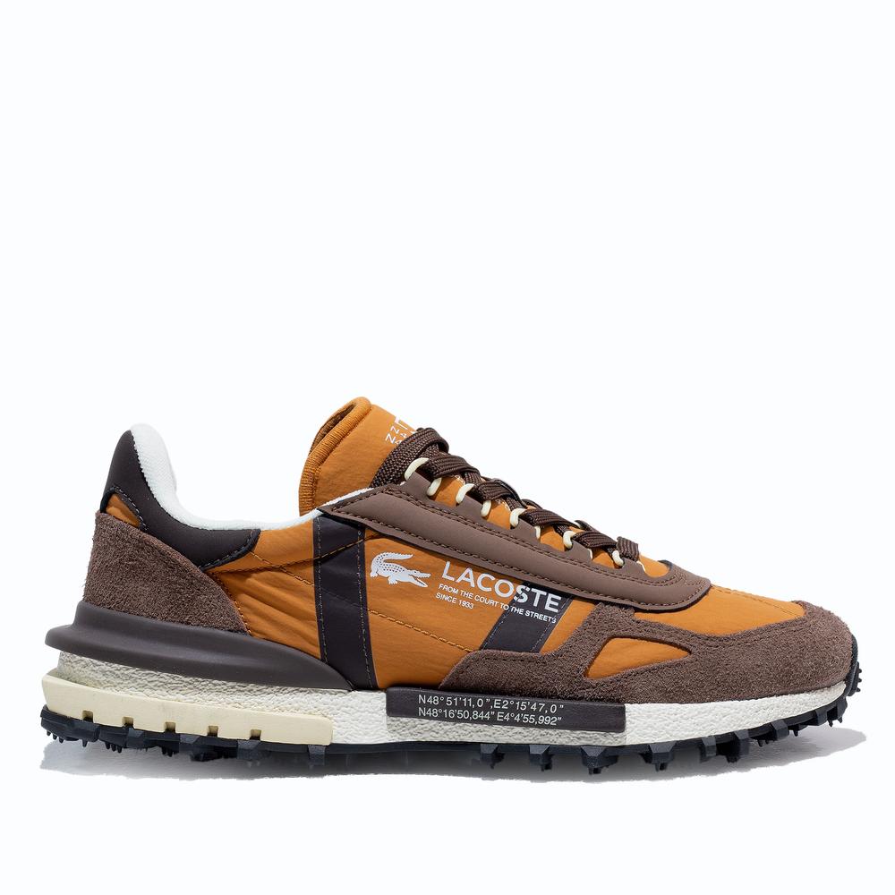 Buty męskie Lacoste Elite Active 752SMA0087-05B - brązowo-pomarańczowe