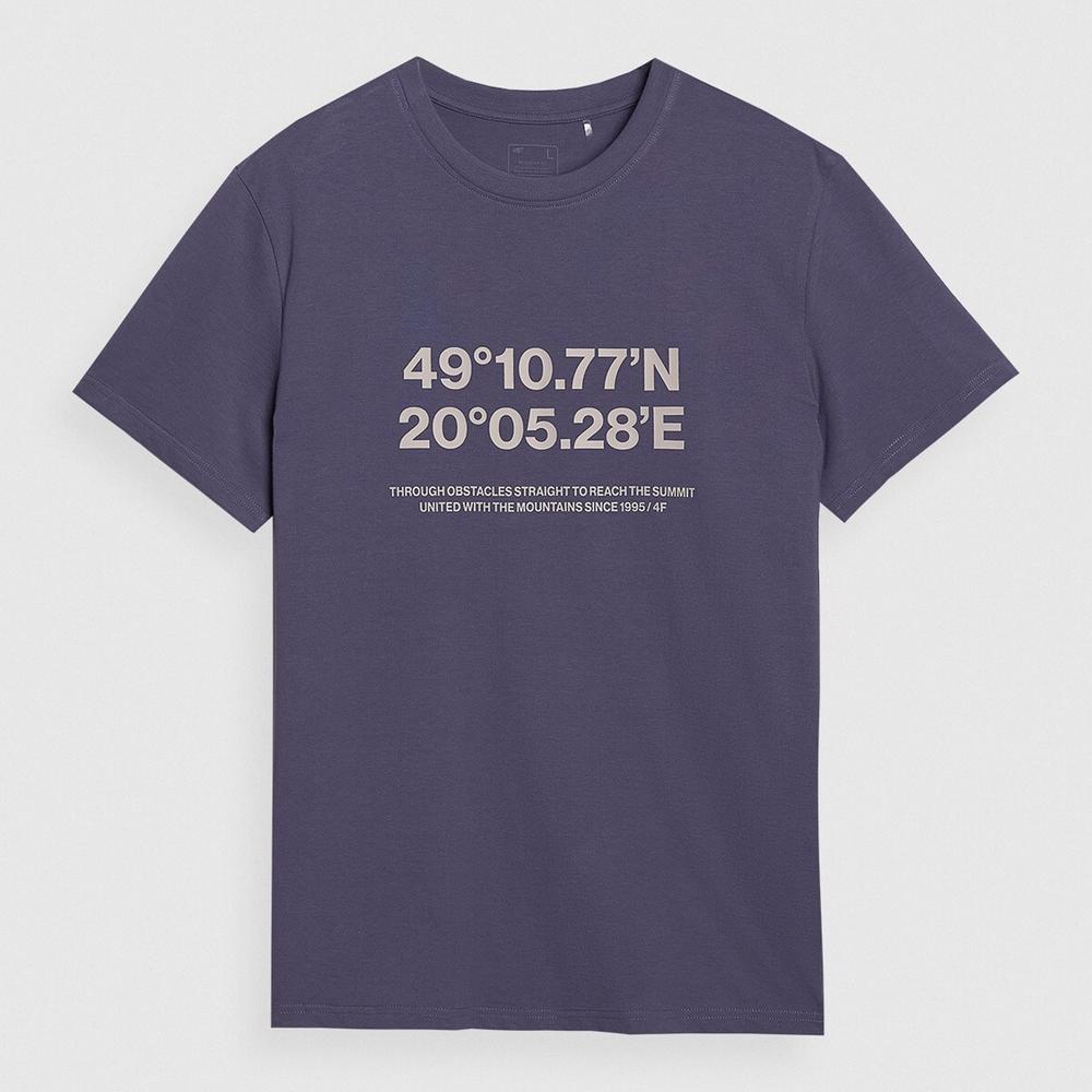 Koszulka męska 4F WSS25TTSHM220922S - fioletowa