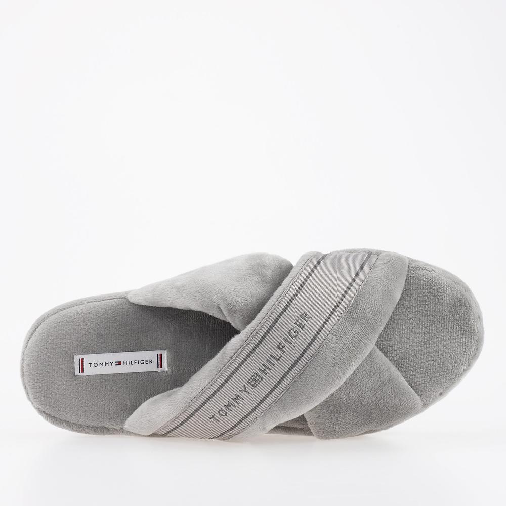Kapcie Tommy Hilfiger Comfy Home Slippers With Straps FW0FW06587-PKG - szare