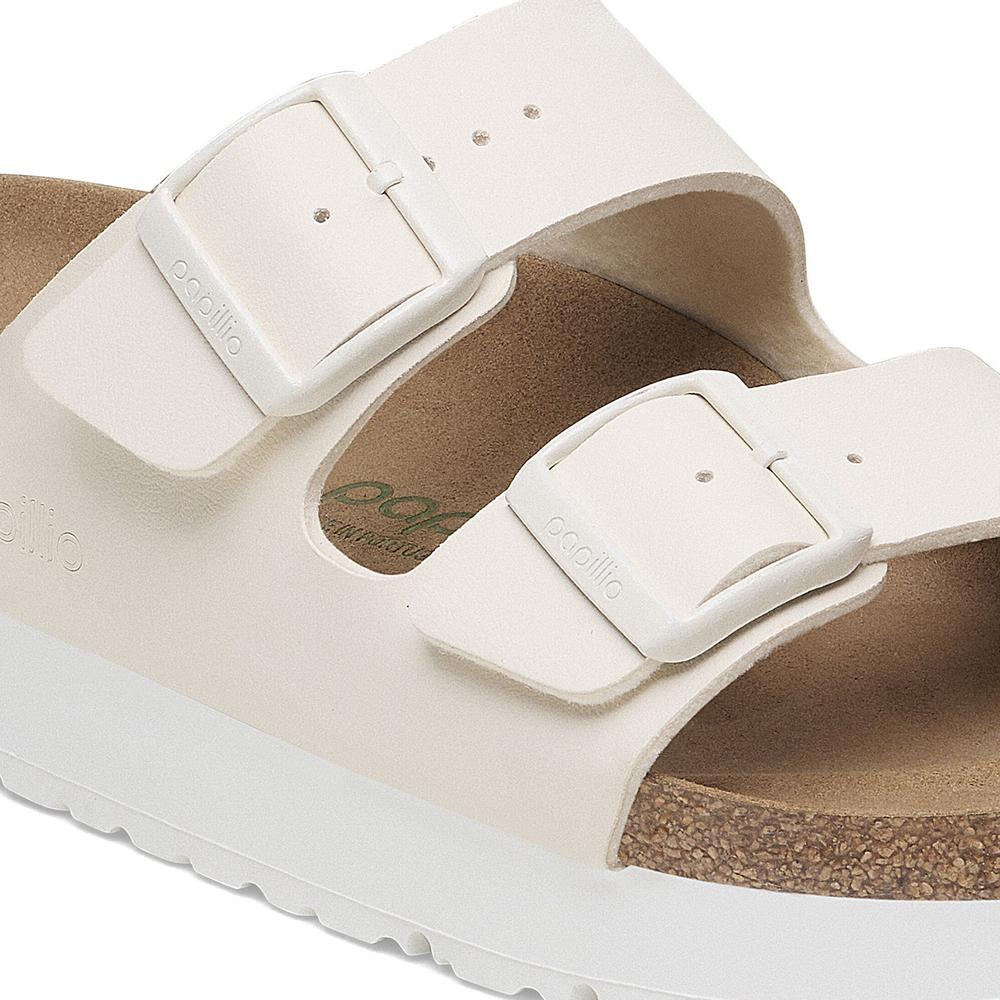 Klapki damskie Birkenstock Arizona PAP Flex Platform 1029127 - beżowe