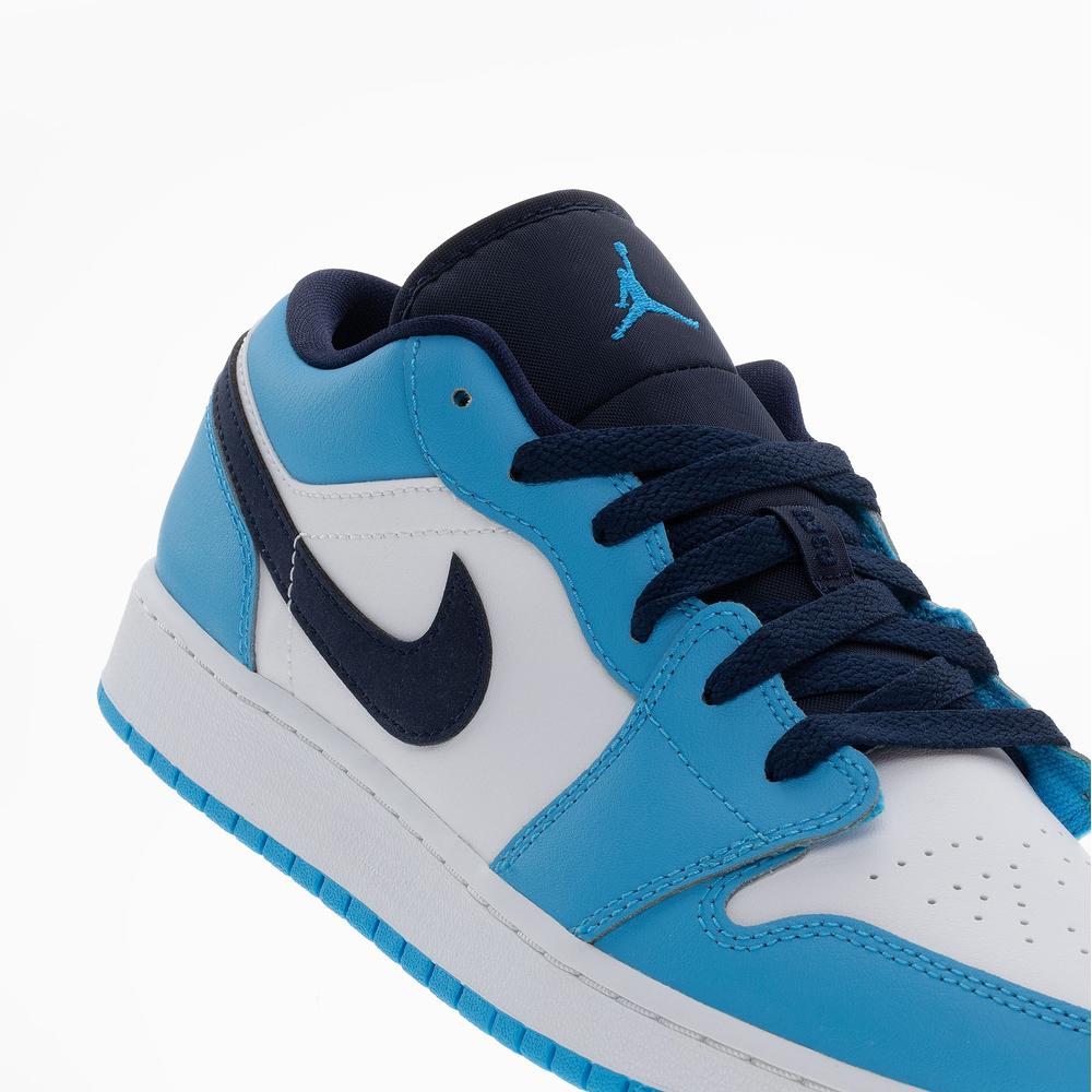 Buty młodzieżowe Air Jordan 1 Low 553560-144 - niebiesko-białe