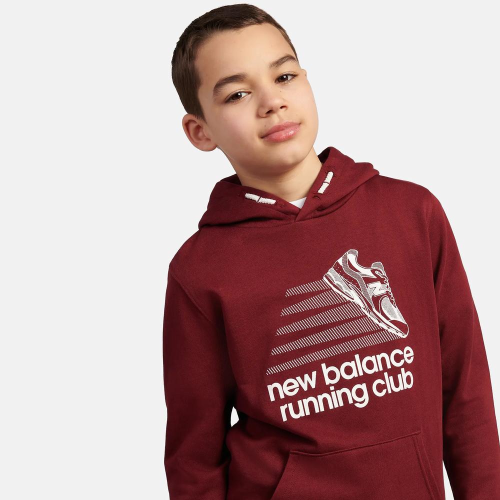 Bluza dziecięca New Balance LAKB0347MHB - bordowa