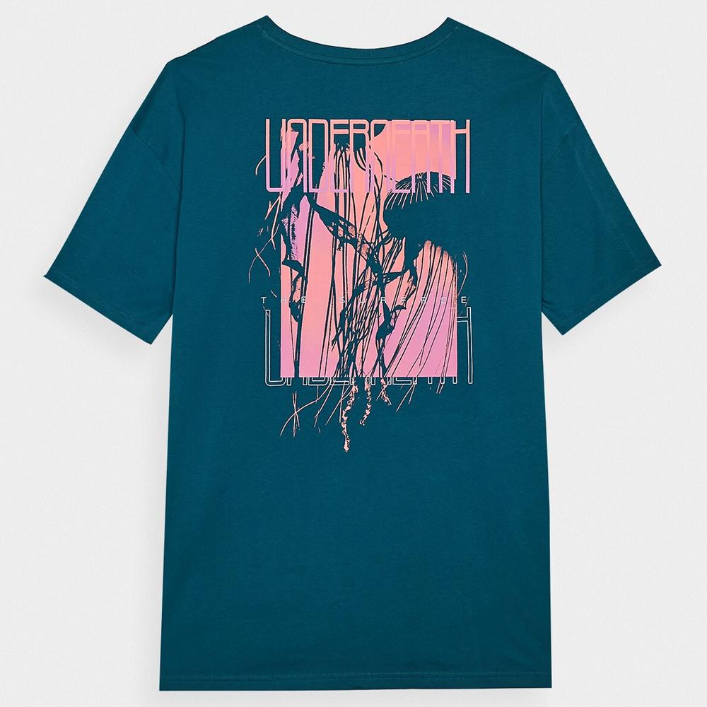 Koszulka męska 4F WSS24TTSHM128746S - niebieska