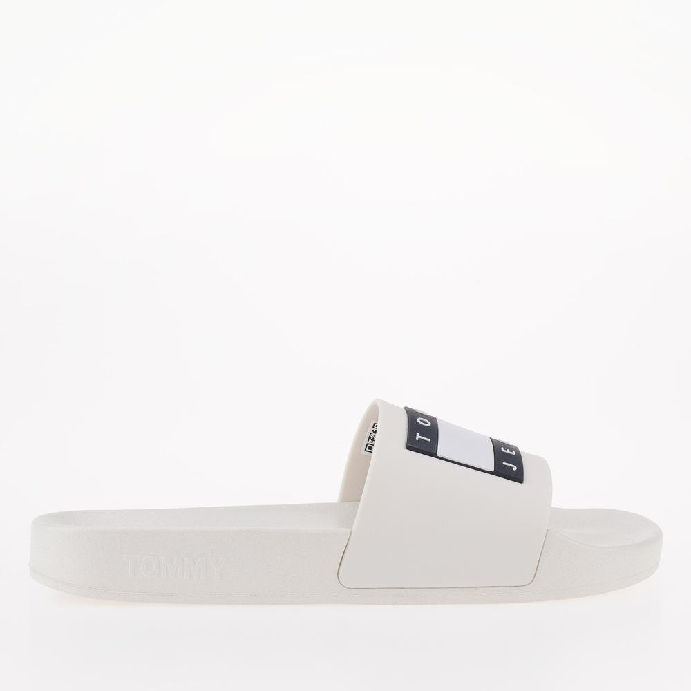 Klapki Tommy Jeans Flag Pool EN0EN02115-TCR - białe