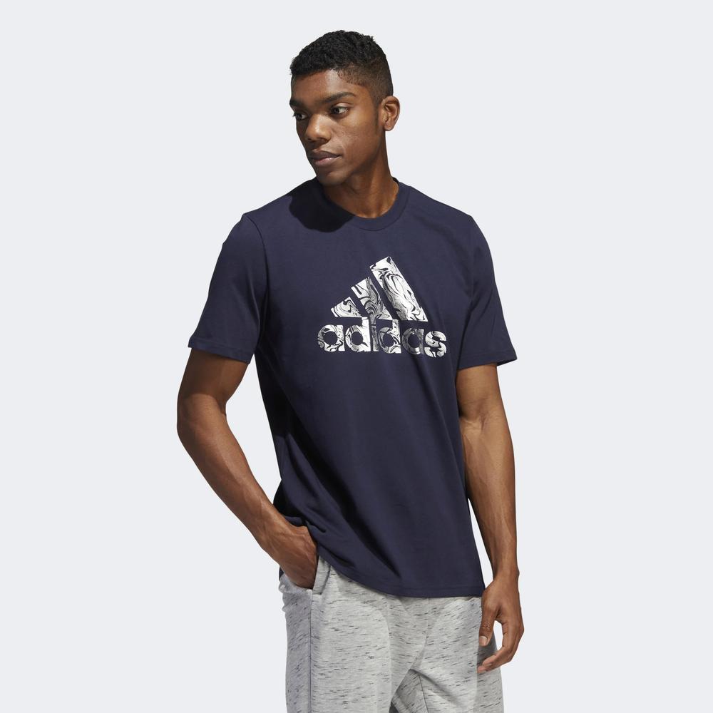Koszulka adidas Liquid Foil Badge Of Sport Graphic HK9159 - granatowa
