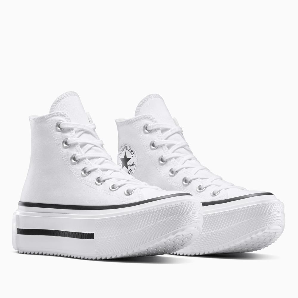 Buty damskie Converse Chuck Taylor All Star Lift Double Stack A12976C - białe