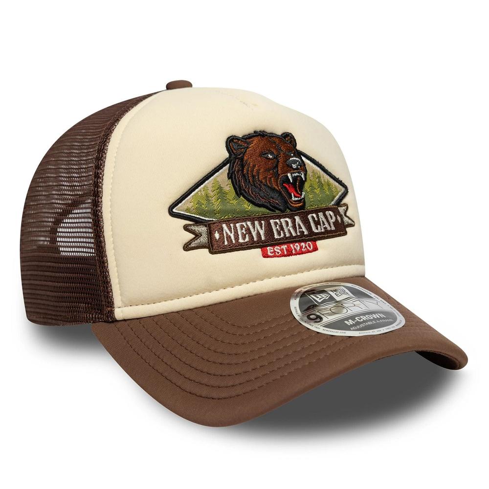 Czapka męska New Era Graphic 9FORTY M-Crown A-Frame Trucker 60771806 - brązowo-beżowa
