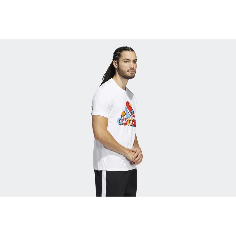 Koszulka adidas Fluid Sport Badge Of Sport Graphic HE4808 - biała