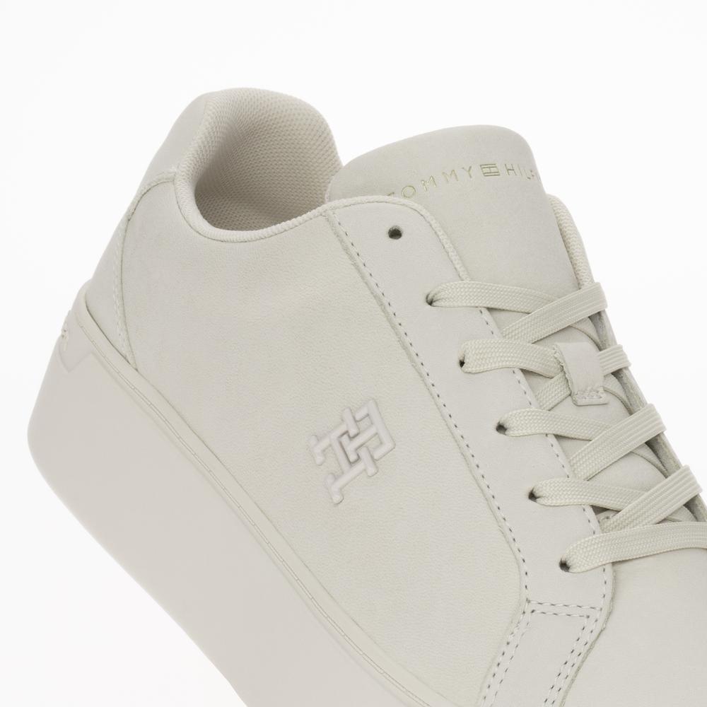 Buty Tommy Hilfiger Nubuck Leather Platform Court FW0FW07912-YBL - beżowe