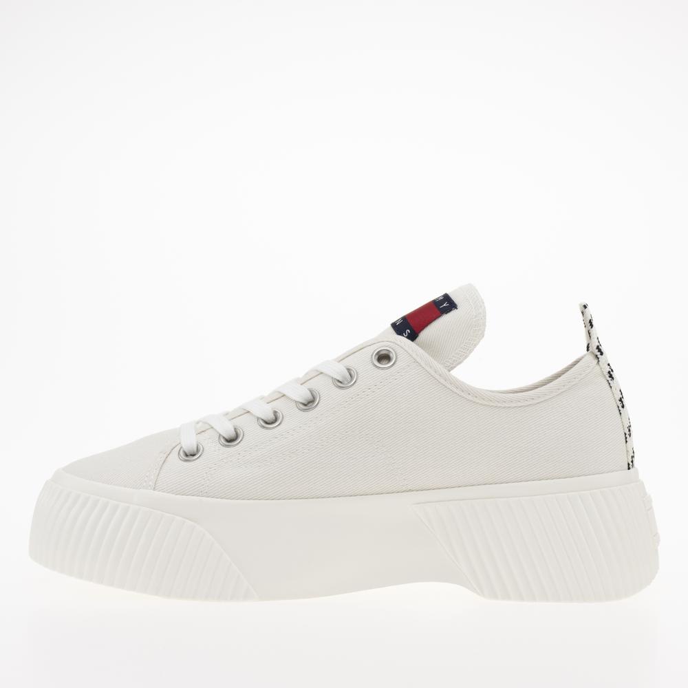 Buty Tommy Jeans TJW Vulc Platforms LC Denim EN0EN02202-YBI - białe