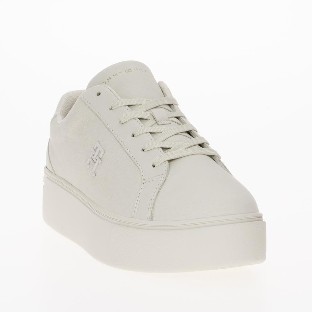 Buty Tommy Hilfiger Nubuck Leather Platform Court FW0FW07912-YBL - beżowe