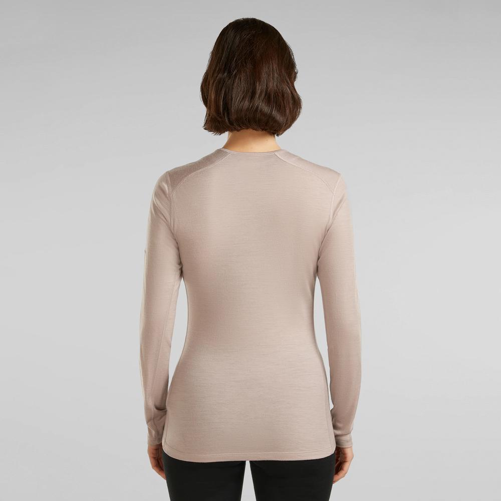 Koszulka damska Icebreaker Merino 200 Oasis Long Sleeve Crewe 1043750LH1 - beżowa
