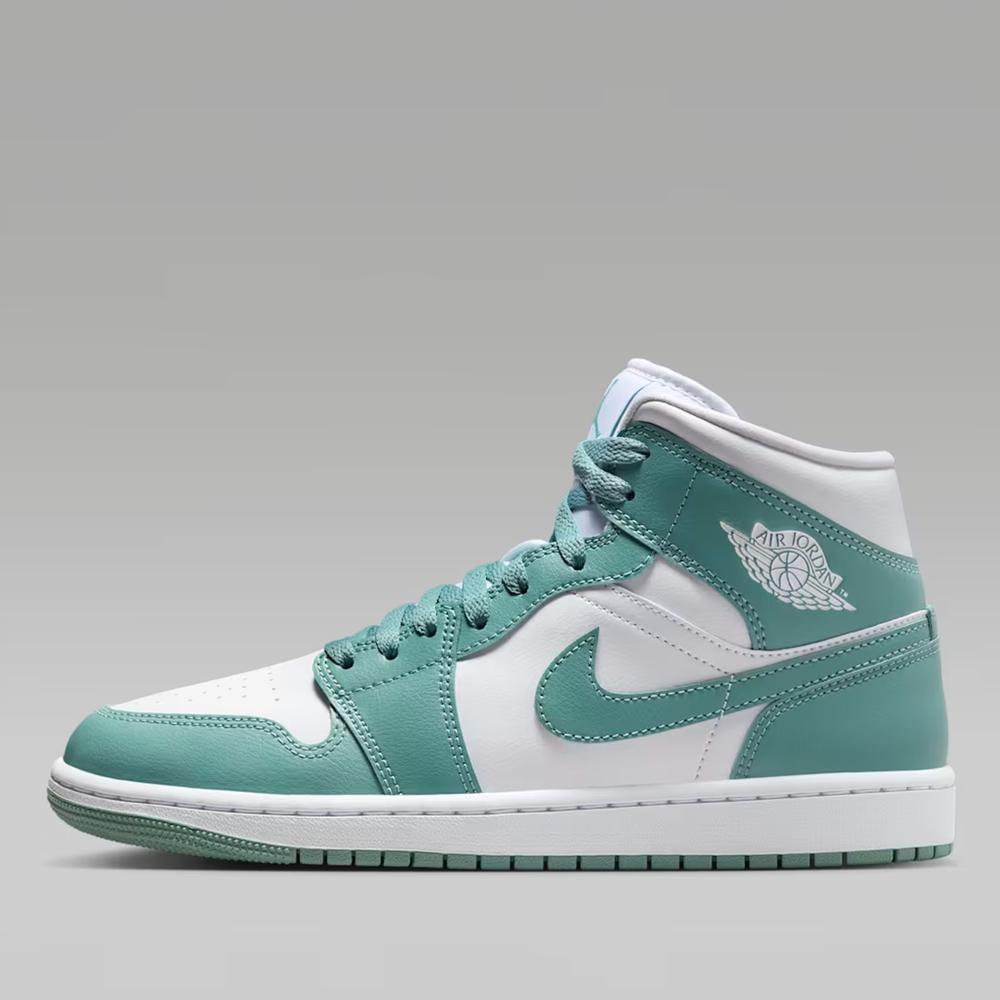Buty damskie Nike Air Jordan 1 Mid BQ6472-138 - biało- zielone