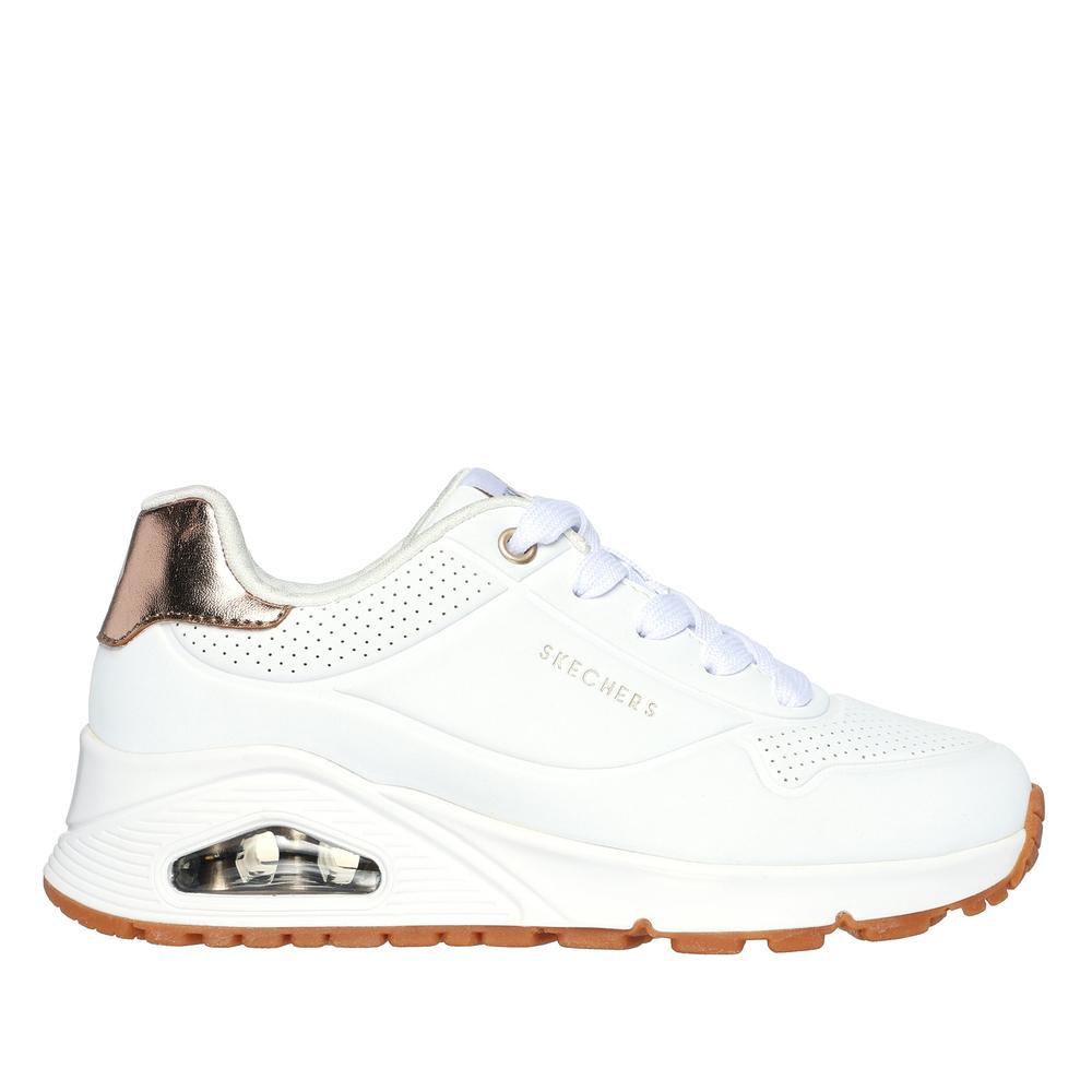 Buty młodzieżowe Skechers Uno Gen 1 Shimmer Away 310545LWHT - białe