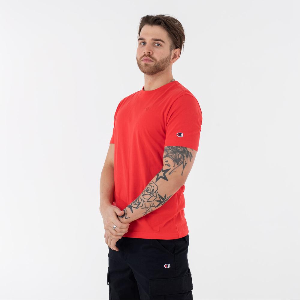 Koszulka Champion Embroidered Comfort Fit Cotton 218496-RS036 - czerwona