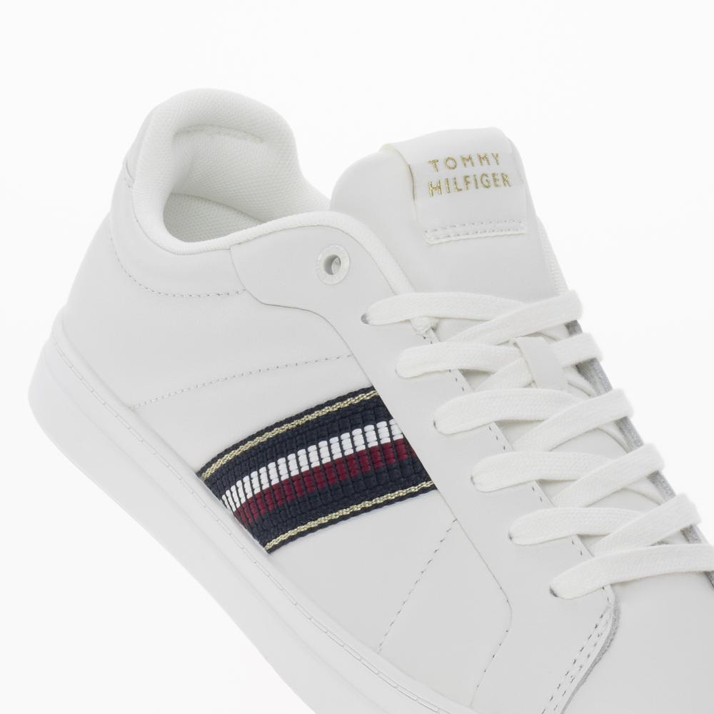 Buty Tommy Hilfiger Icon Court Sneakers Stripes FW0FW08110-YBL - białe