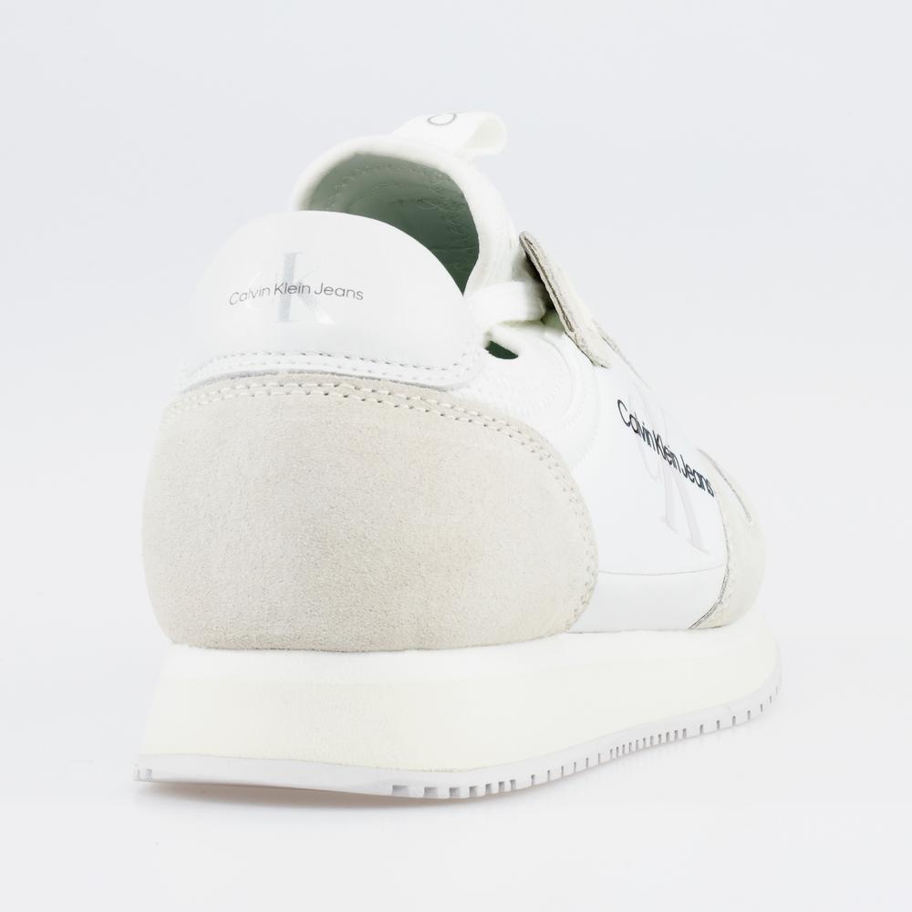 Buty Calvin Klein Runner Sock Laceup Ny-Lth YW0YW00840-0K7 - kremowe