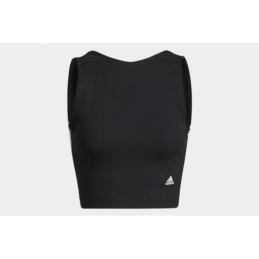 adidas Sportswear Cropped Ribbed Tank Top > H24179