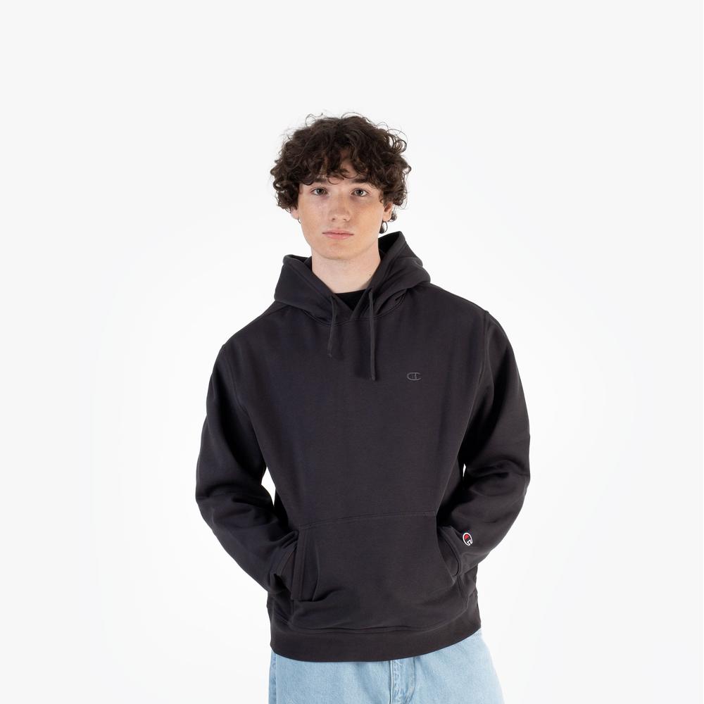 Bluza Champion Tonal Logo Fleece Erkek Siyah Hoodie 220274-ES503 - szara