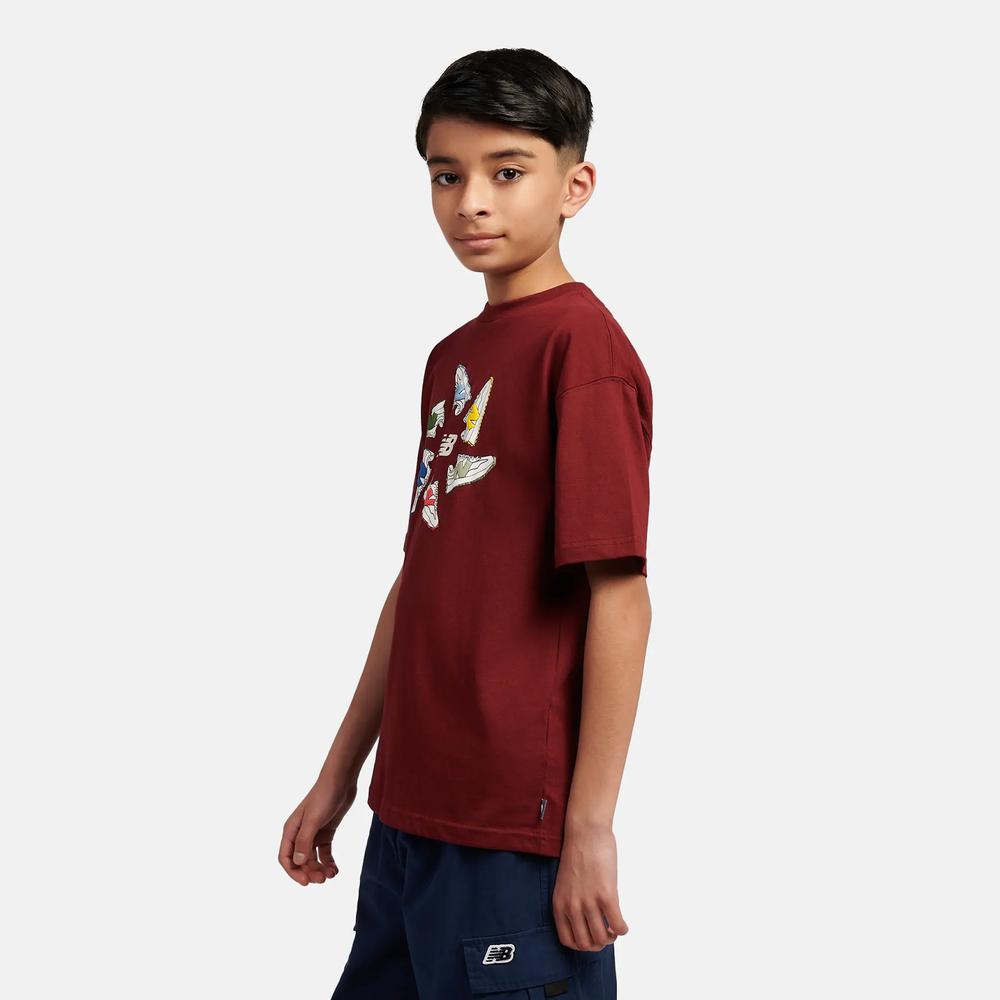 Koszulka dziecięca New Balance LAKB0340MHB - bordowa