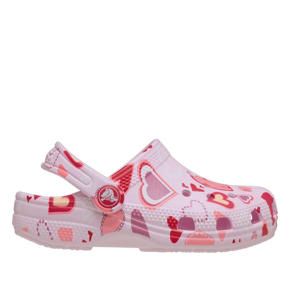 Klapki dziecięce Crocs Classic Valentine's Day Clog 209755-7CI - różowe