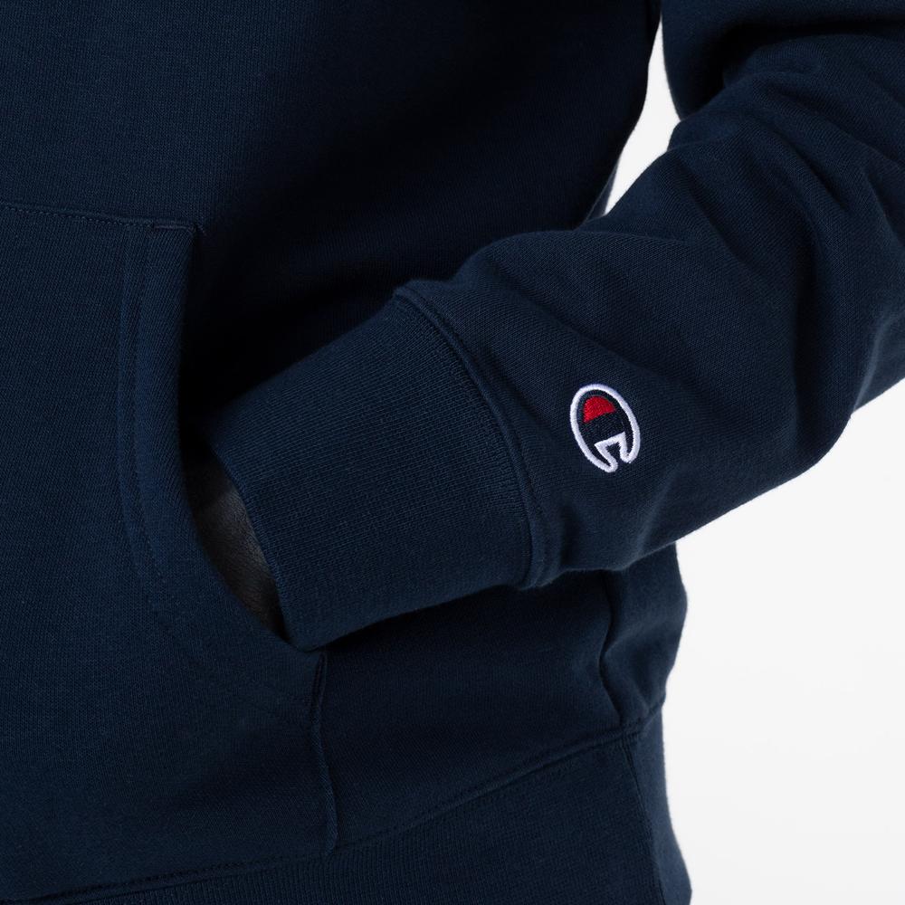 Bluza Champion Embroidered Full-Zip Heavy Cotton Hoodie 218493-BS538 - granatowa