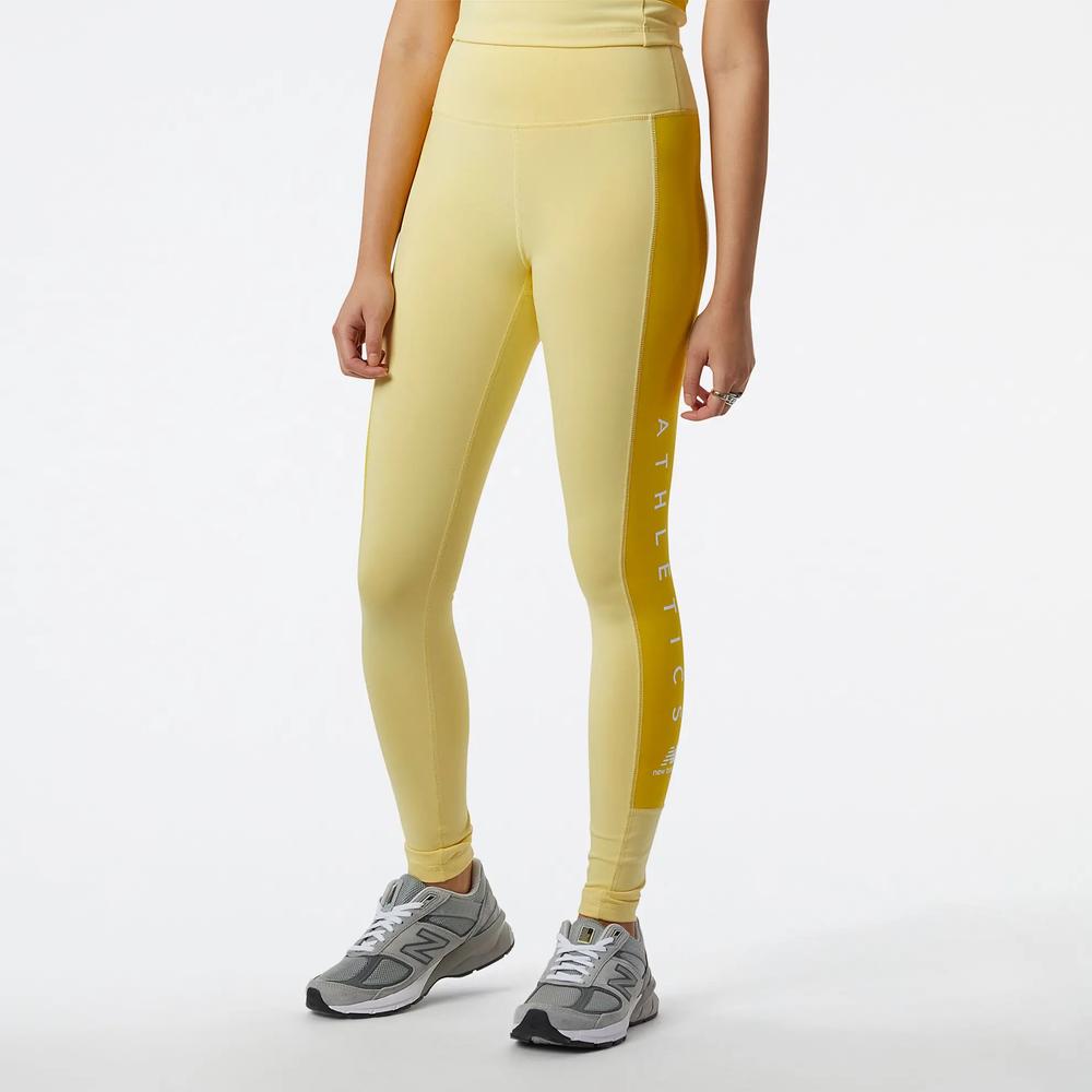 Legginsy New Balance WP23501HCM - żółte