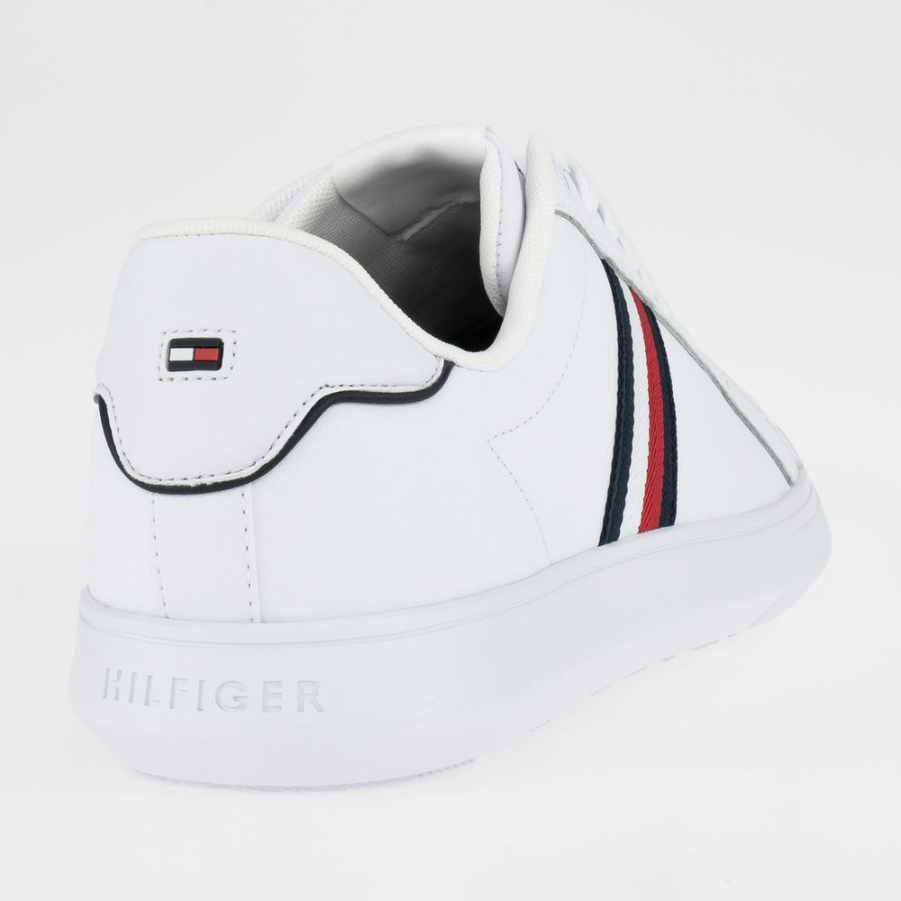 Buty Tommy Hilfiger Corporate Leather Cup Stripes FM0FM04732-YBS - białe