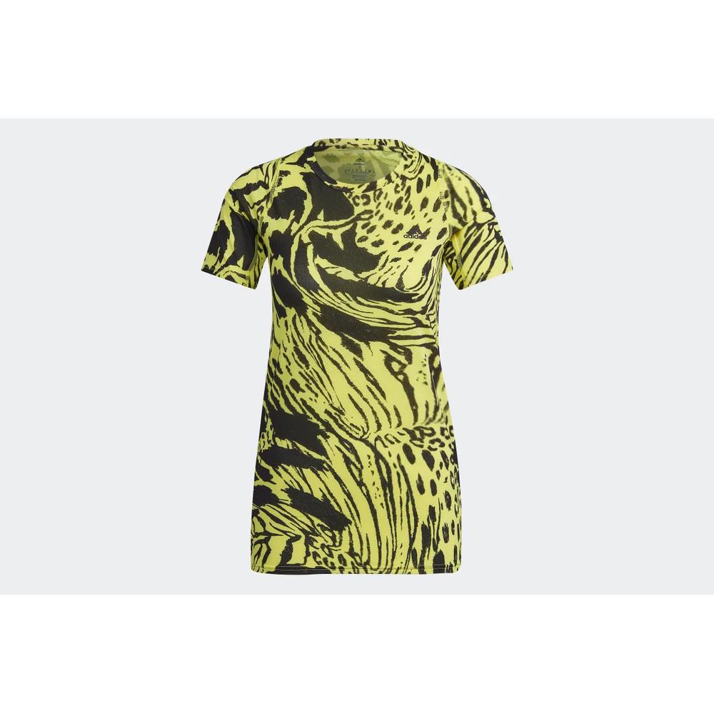 Koszulka adidas Fast Allover Print Running HC6346 - czarno-żółta