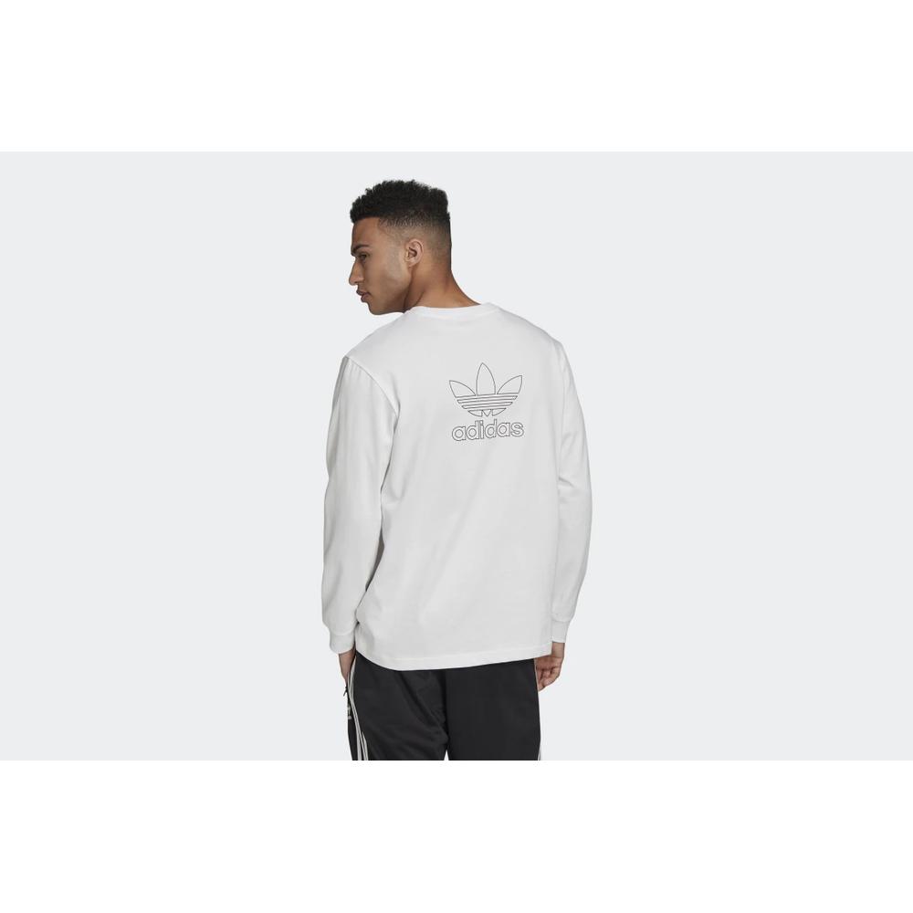 ADIDAS BACK + FRONT PRINT TREFOIL LONG SLEEVE TEE > GE0860
