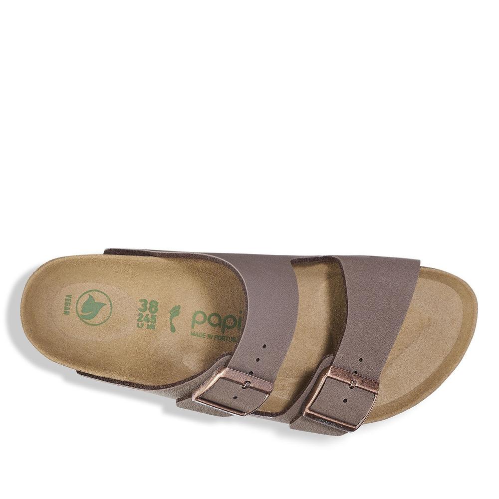 Klapki damskie Birkenstock Arizona PAP Flex Platform 1027417 - brązowe