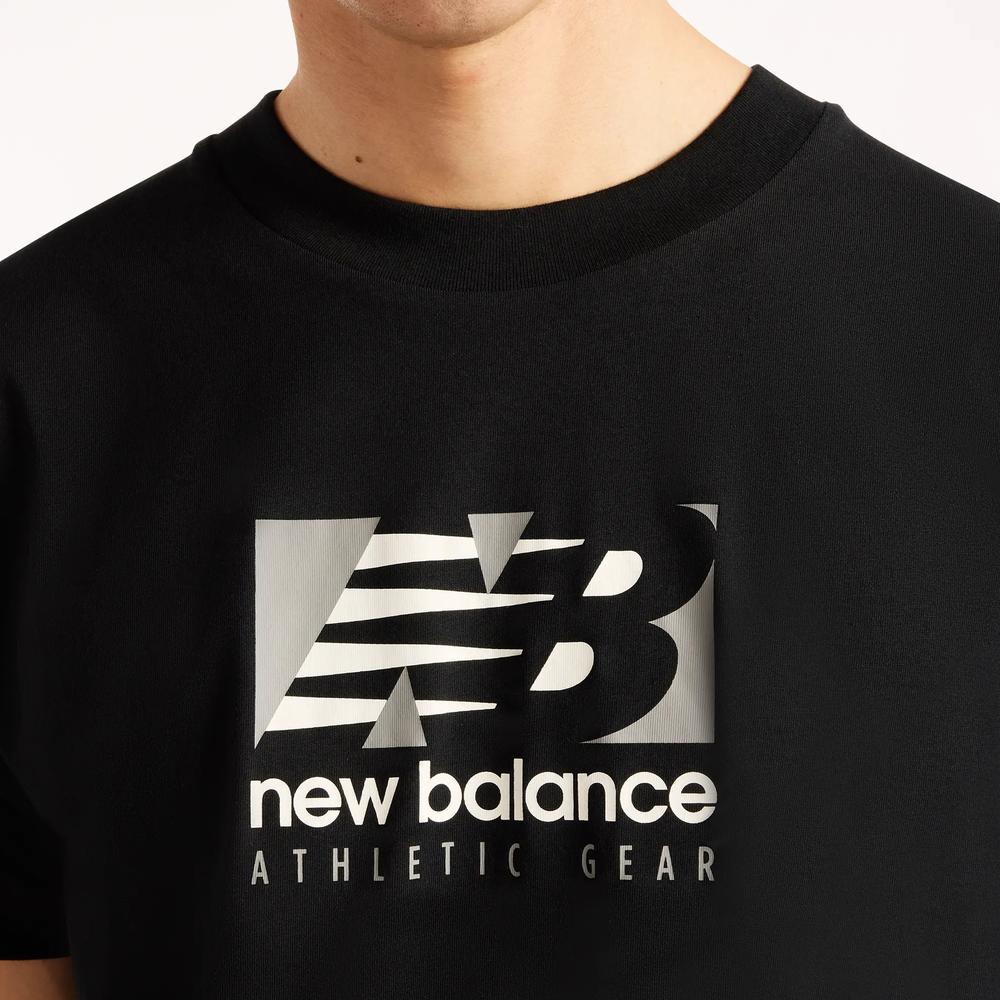 Koszulka męska New Balance Rectangle Relaxed MT62Q398BK - czarne