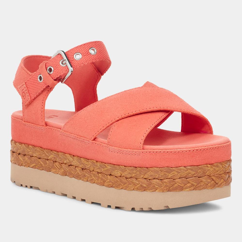 Sandały Ugg Aubrey Platform Sandal 1152711-VCRL - pomarańczowe