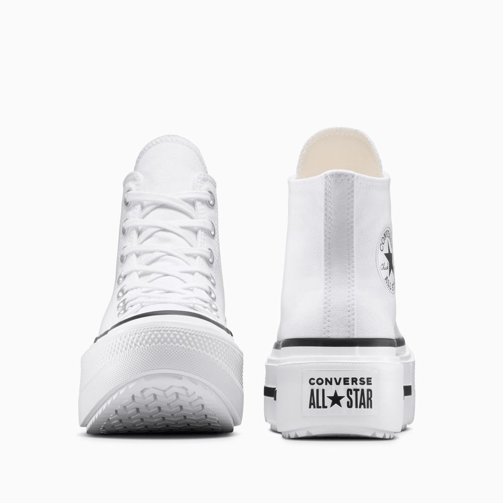 Buty damskie Converse Chuck Taylor All Star Lift Double Stack A12976C - białe
