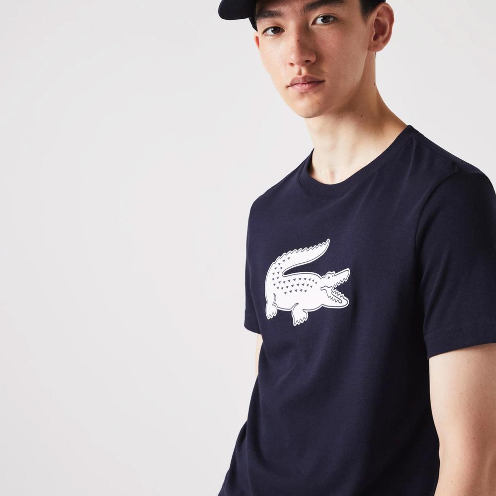 Koszulka Lacoste Sport 3D Print Crocodile Breathable Jersey TH2042-525 - granatowa