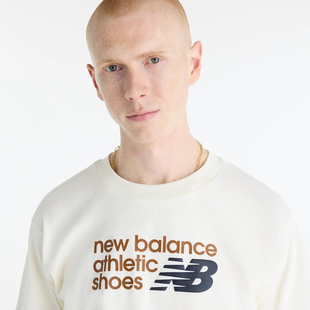 Koszulka męska New Balance MT51900AGA - beżowa