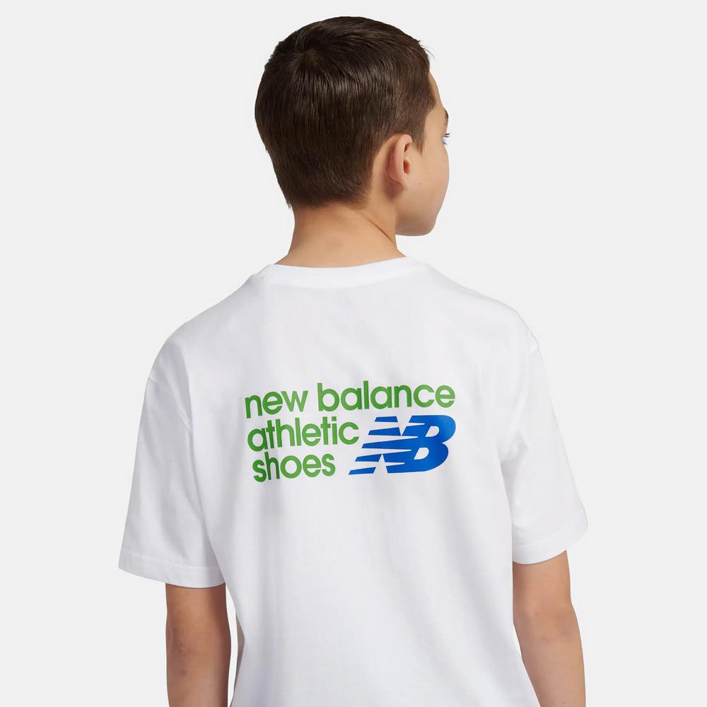 Koszulka dziecięca New Balance LAKB0295BWE - biała